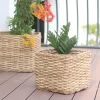 Wicker Cube Banana Floor Planter