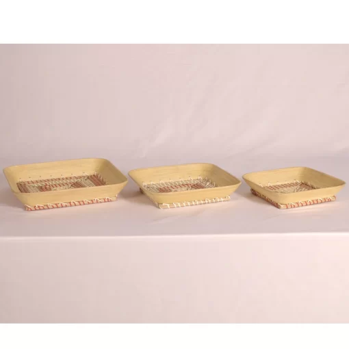 Bamboo And Seagrass Serving Decorative Tray