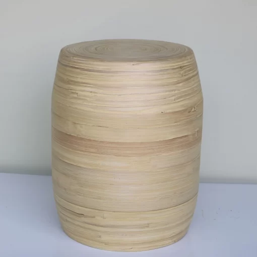 Bamboo Drum Accent Side Table