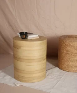 Bamboo Drum Accent Side Table